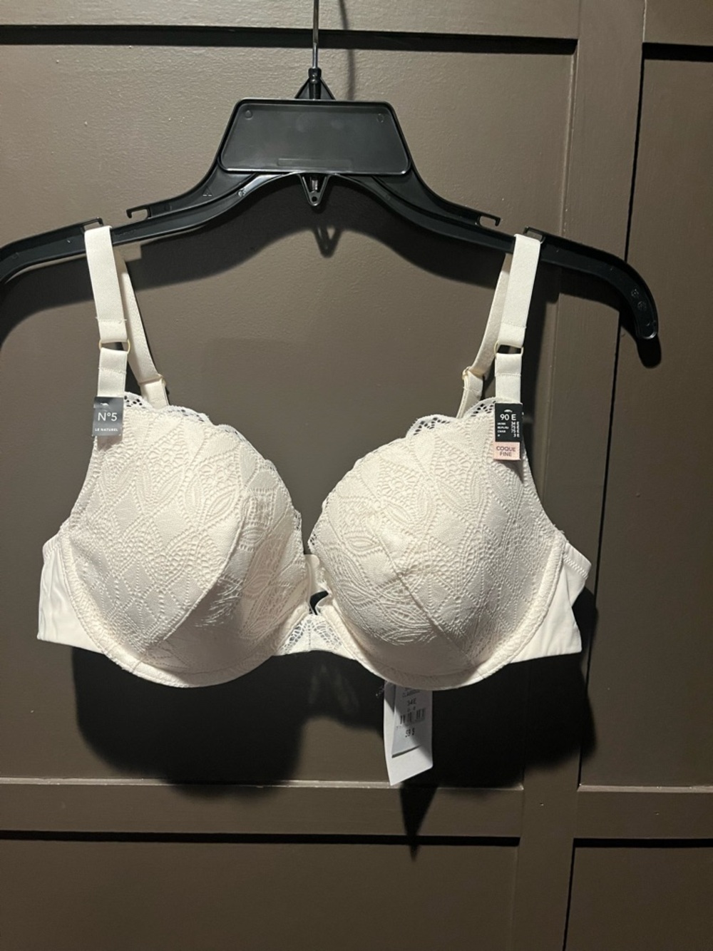 Etam Lace T-Shirt Bra - Cream 34E NEW Sky No 5 Classique